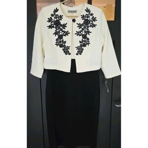 NEW Danny‎ & Nicole Dress With Jacket Black And White Women Size 10 EXCELLENT
